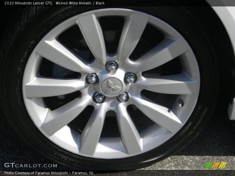 Wicked White Metallic / Black 2010 Mitsubishi Lancer GTS