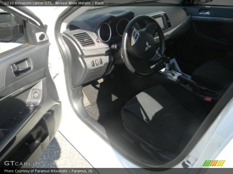 Wicked White Metallic / Black 2010 Mitsubishi Lancer GTS
