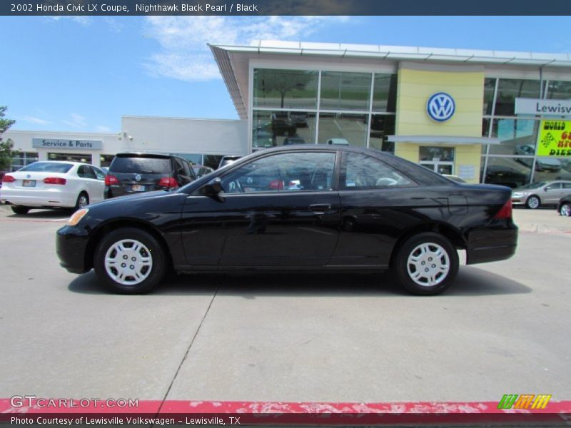Nighthawk Black Pearl / Black 2002 Honda Civic LX Coupe