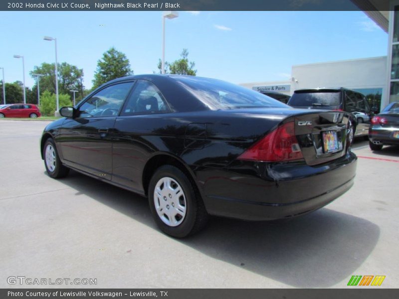 Nighthawk Black Pearl / Black 2002 Honda Civic LX Coupe
