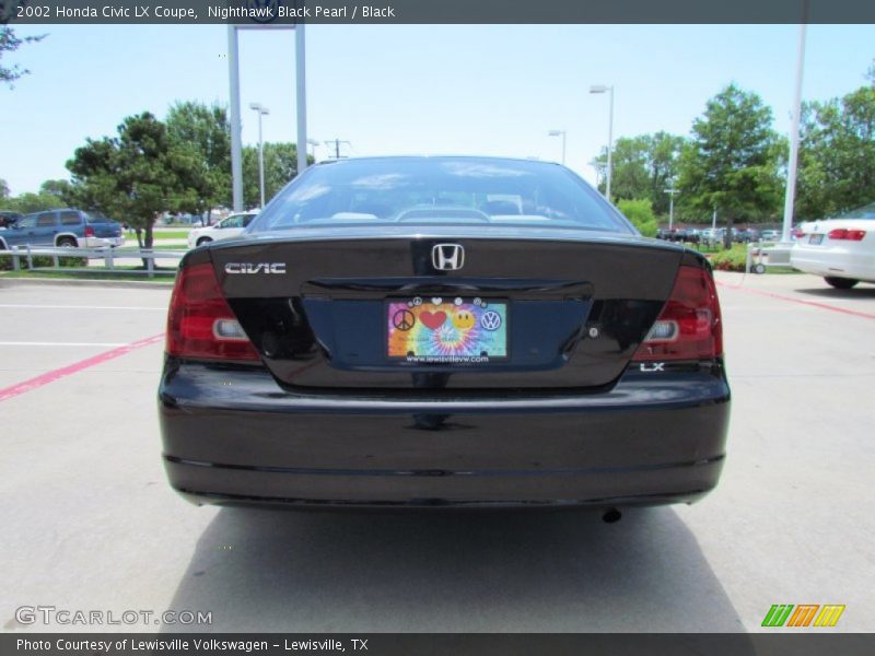 Nighthawk Black Pearl / Black 2002 Honda Civic LX Coupe