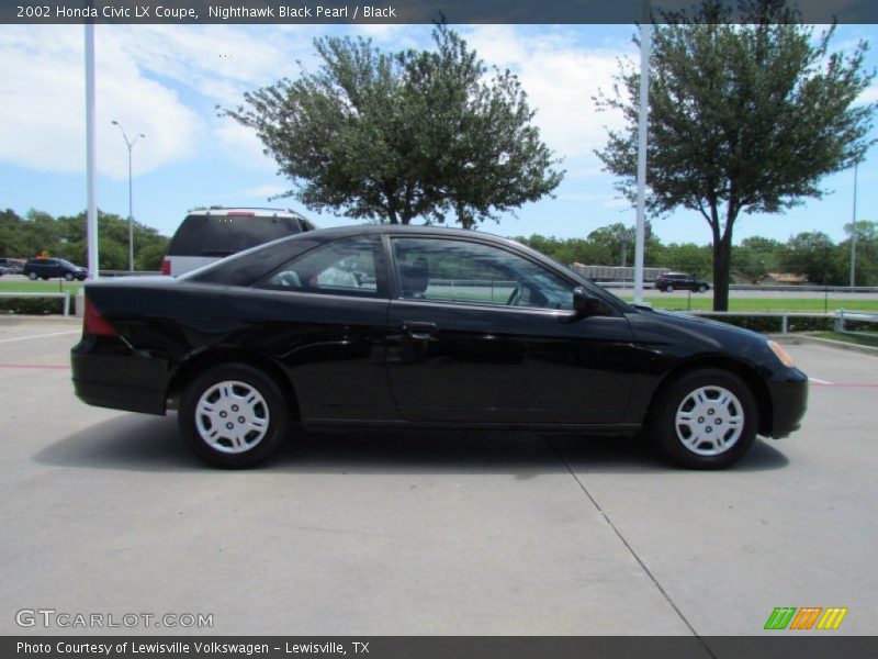 Nighthawk Black Pearl / Black 2002 Honda Civic LX Coupe