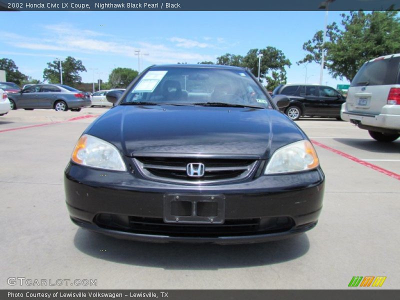 Nighthawk Black Pearl / Black 2002 Honda Civic LX Coupe