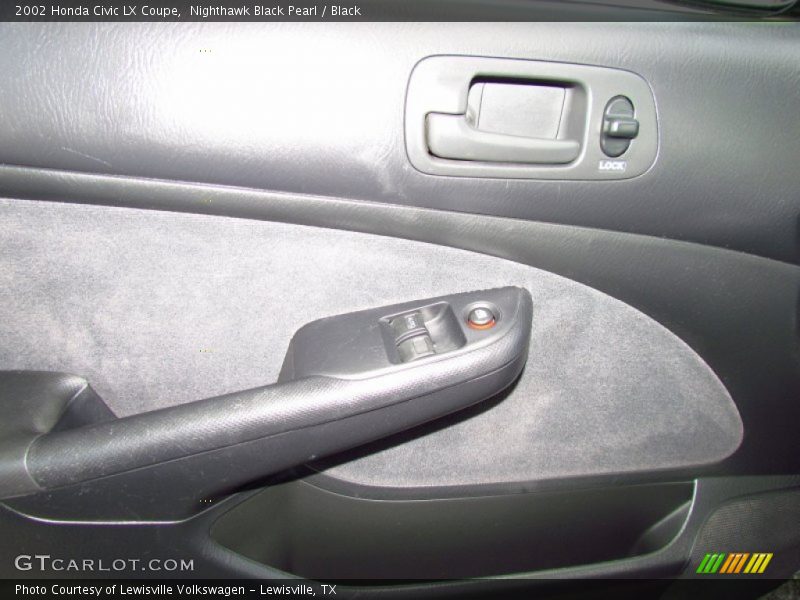 Nighthawk Black Pearl / Black 2002 Honda Civic LX Coupe