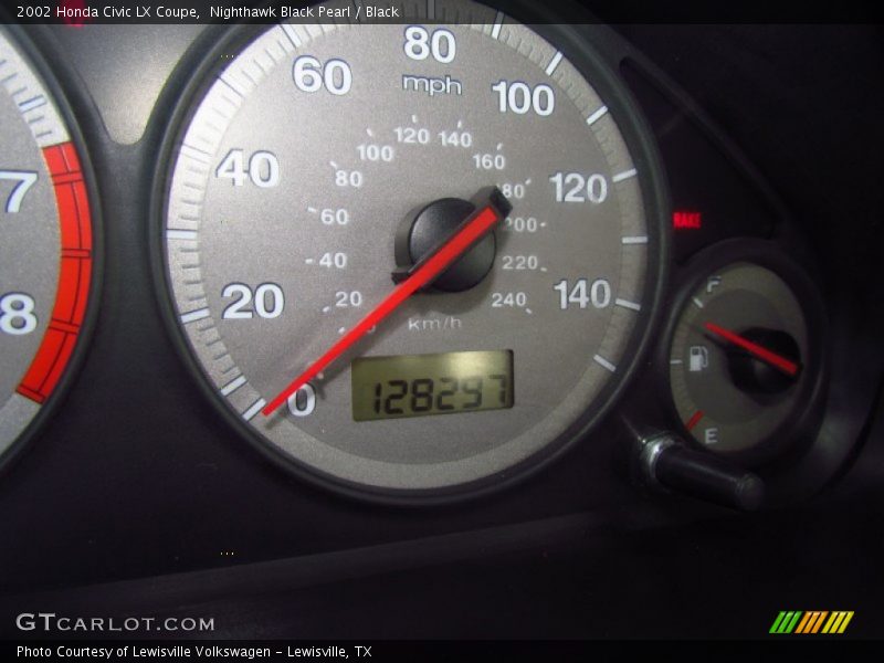 Nighthawk Black Pearl / Black 2002 Honda Civic LX Coupe
