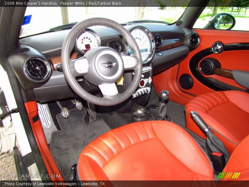 Pepper White / Red/Carbon Black 2008 Mini Cooper S Hardtop
