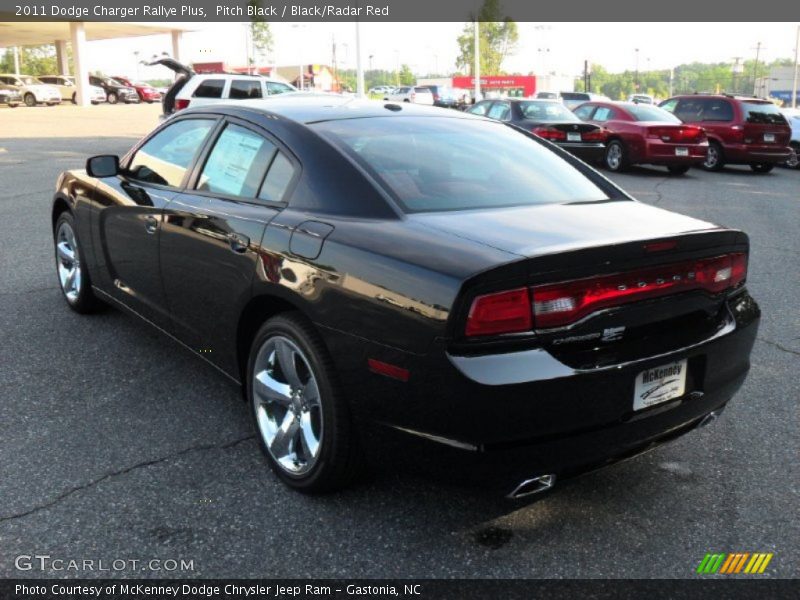 Pitch Black / Black/Radar Red 2011 Dodge Charger Rallye Plus