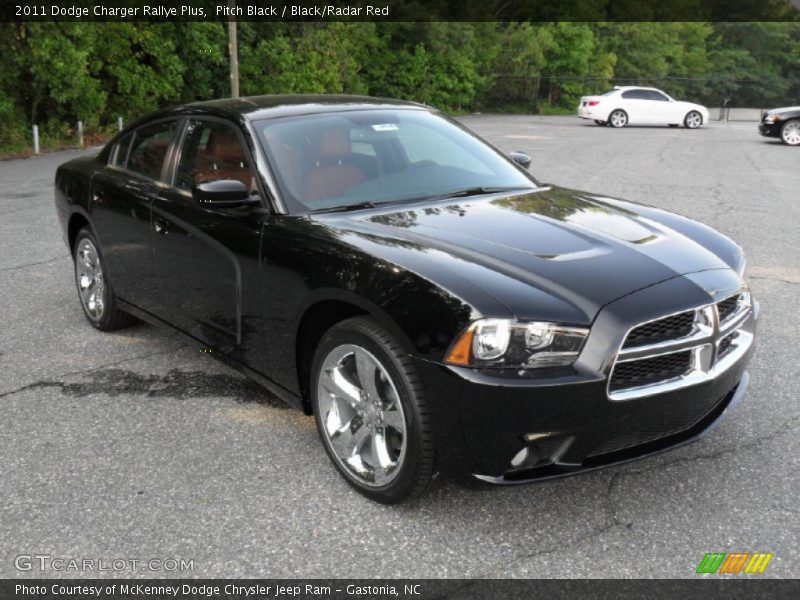 Pitch Black / Black/Radar Red 2011 Dodge Charger Rallye Plus
