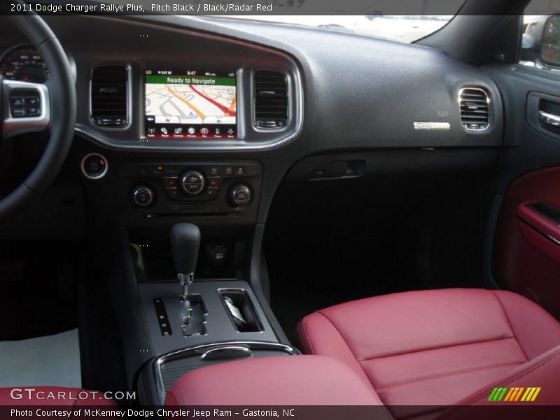 Pitch Black / Black/Radar Red 2011 Dodge Charger Rallye Plus
