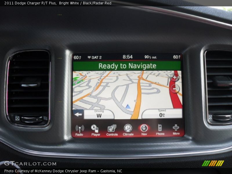 Bright White / Black/Radar Red 2011 Dodge Charger R/T Plus