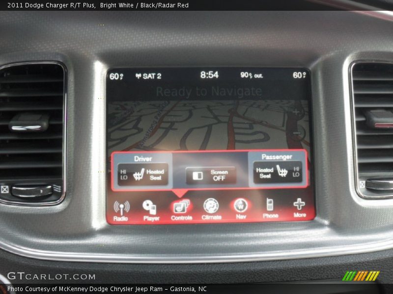 Bright White / Black/Radar Red 2011 Dodge Charger R/T Plus