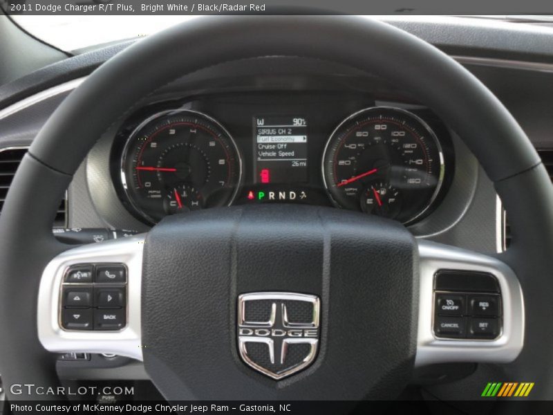 Bright White / Black/Radar Red 2011 Dodge Charger R/T Plus