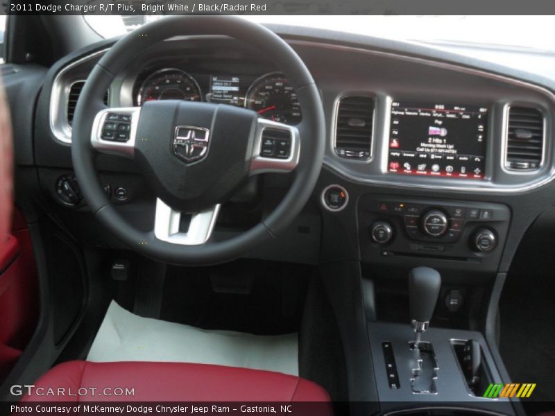 Bright White / Black/Radar Red 2011 Dodge Charger R/T Plus