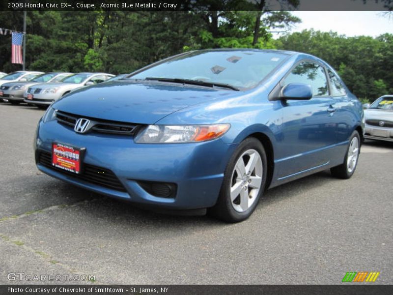 Atomic Blue Metallic / Gray 2008 Honda Civic EX-L Coupe