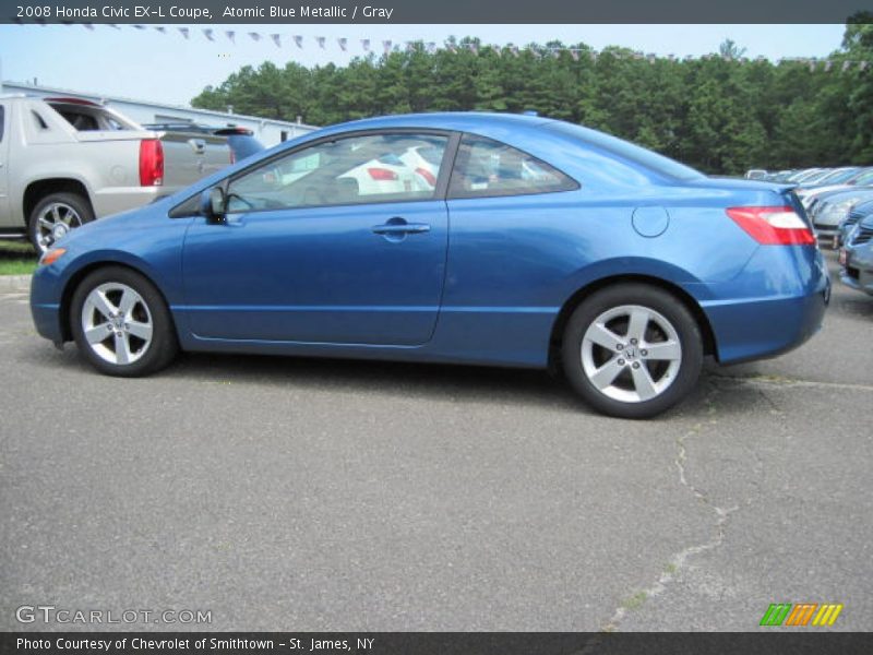 Atomic Blue Metallic / Gray 2008 Honda Civic EX-L Coupe