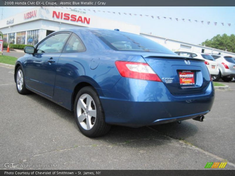 Atomic Blue Metallic / Gray 2008 Honda Civic EX-L Coupe