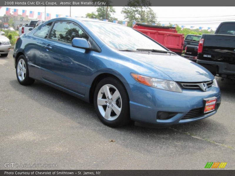 Atomic Blue Metallic / Gray 2008 Honda Civic EX-L Coupe