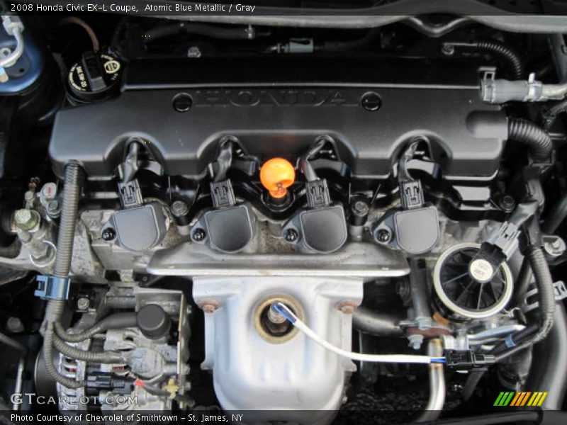 Atomic Blue Metallic / Gray 2008 Honda Civic EX-L Coupe