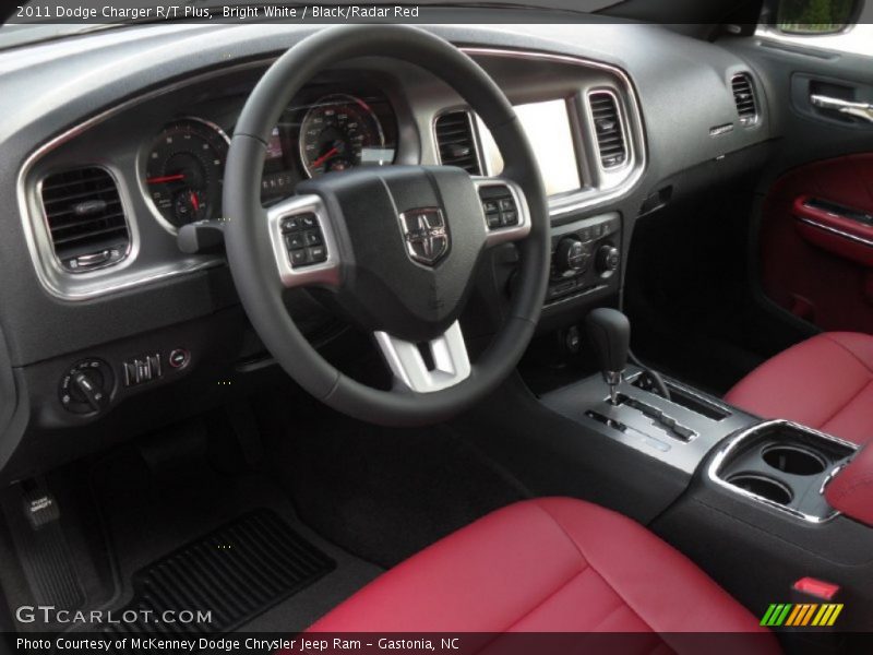 Bright White / Black/Radar Red 2011 Dodge Charger R/T Plus