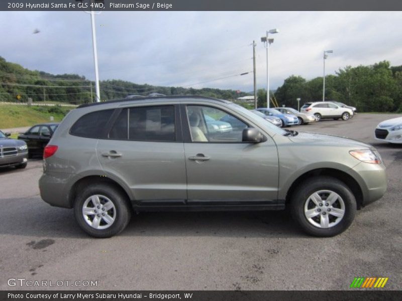 Platinum Sage / Beige 2009 Hyundai Santa Fe GLS 4WD