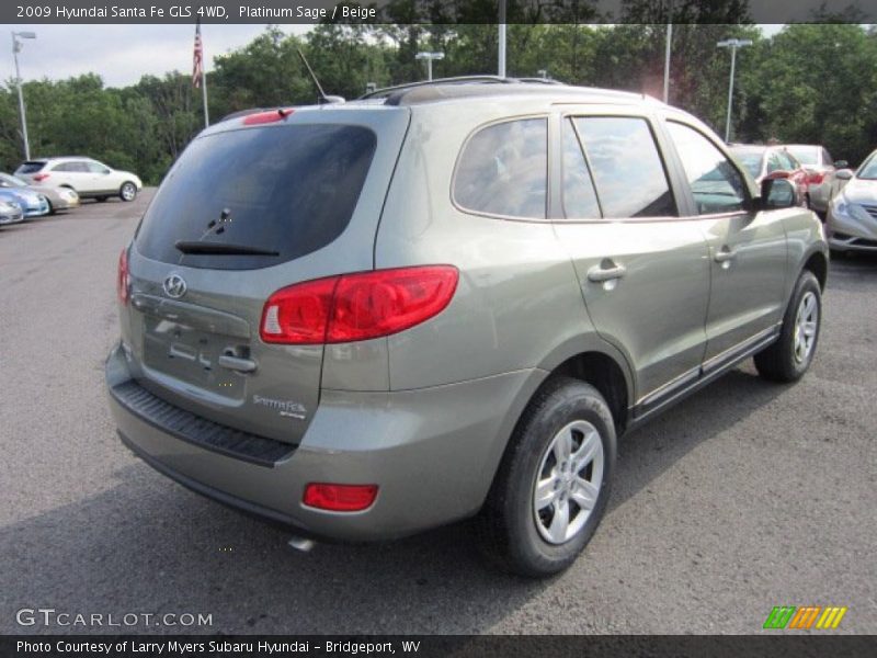 Platinum Sage / Beige 2009 Hyundai Santa Fe GLS 4WD