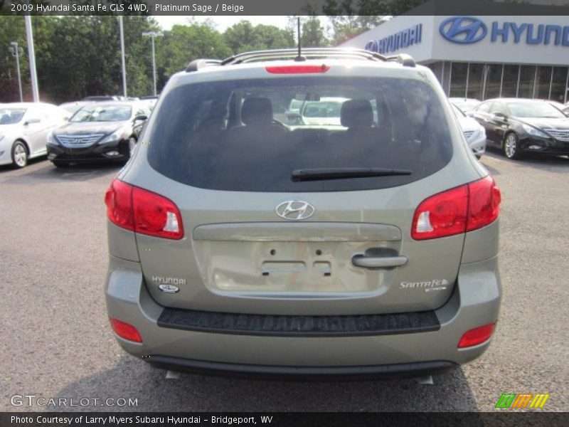 Platinum Sage / Beige 2009 Hyundai Santa Fe GLS 4WD