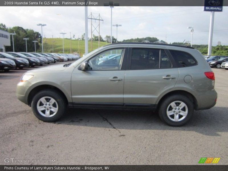 Platinum Sage / Beige 2009 Hyundai Santa Fe GLS 4WD