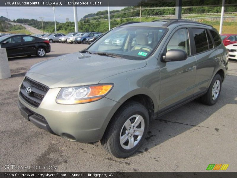 Platinum Sage / Beige 2009 Hyundai Santa Fe GLS 4WD