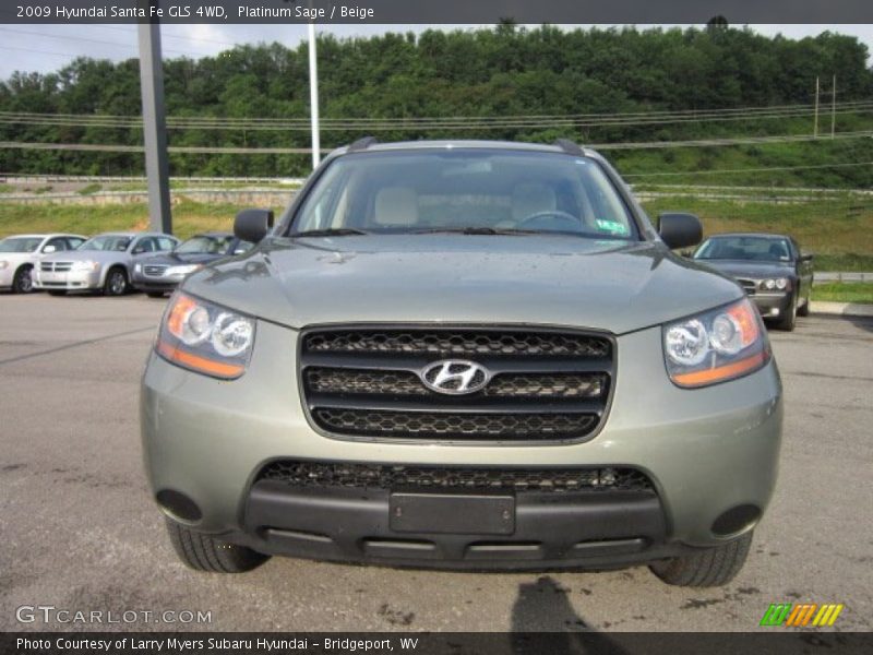 Platinum Sage / Beige 2009 Hyundai Santa Fe GLS 4WD