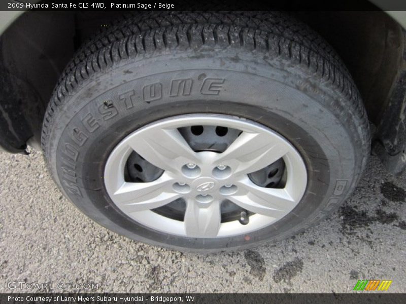 Platinum Sage / Beige 2009 Hyundai Santa Fe GLS 4WD