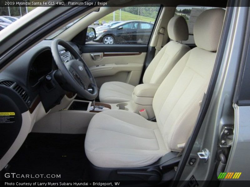 Platinum Sage / Beige 2009 Hyundai Santa Fe GLS 4WD