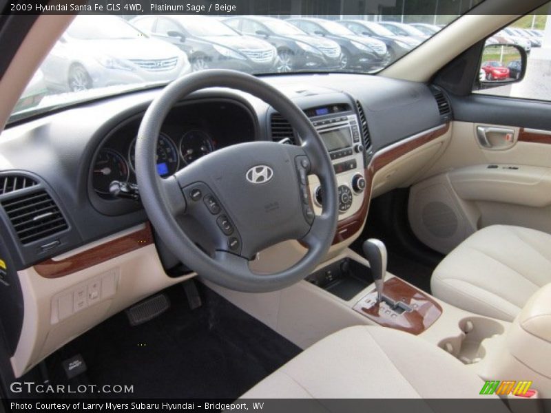 Platinum Sage / Beige 2009 Hyundai Santa Fe GLS 4WD