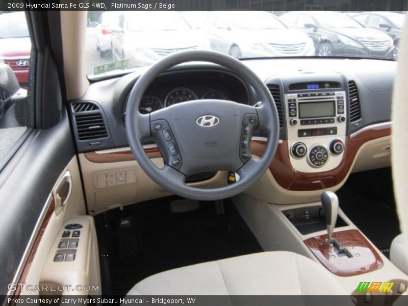Platinum Sage / Beige 2009 Hyundai Santa Fe GLS 4WD