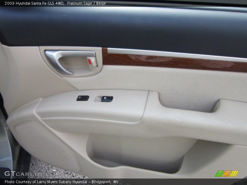 Platinum Sage / Beige 2009 Hyundai Santa Fe GLS 4WD