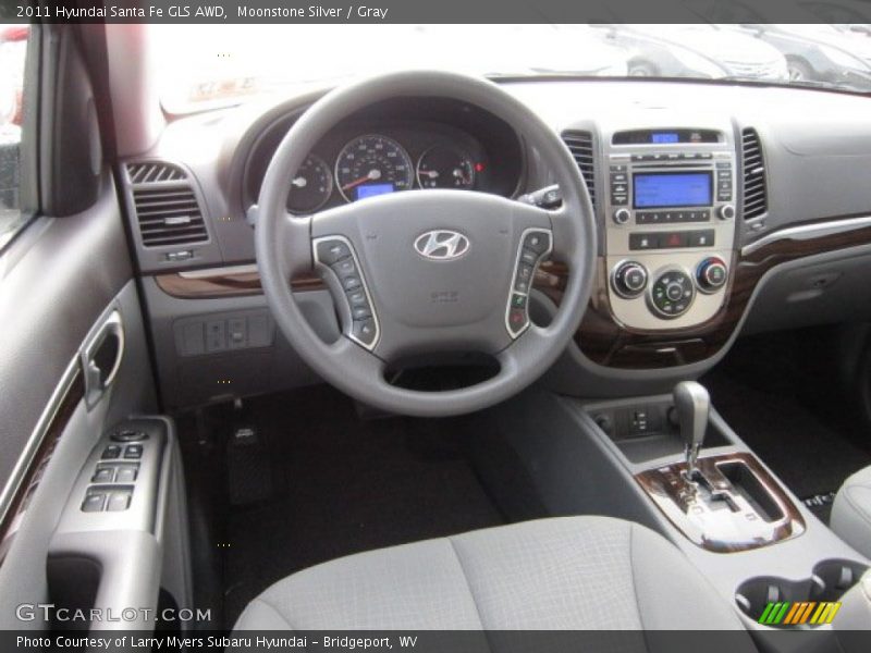 Moonstone Silver / Gray 2011 Hyundai Santa Fe GLS AWD