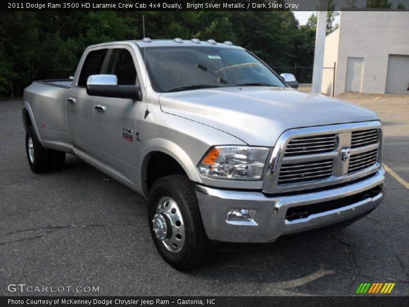 Bright Silver Metallic / Dark Slate Gray 2011 Dodge Ram 3500 HD Laramie Crew Cab 4x4 Dually