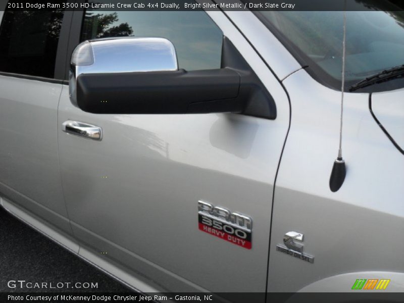 Bright Silver Metallic / Dark Slate Gray 2011 Dodge Ram 3500 HD Laramie Crew Cab 4x4 Dually