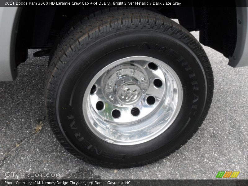 Bright Silver Metallic / Dark Slate Gray 2011 Dodge Ram 3500 HD Laramie Crew Cab 4x4 Dually