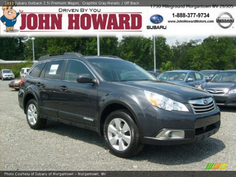Graphite Gray Metallic / Off Black 2011 Subaru Outback 2.5i Premium Wagon