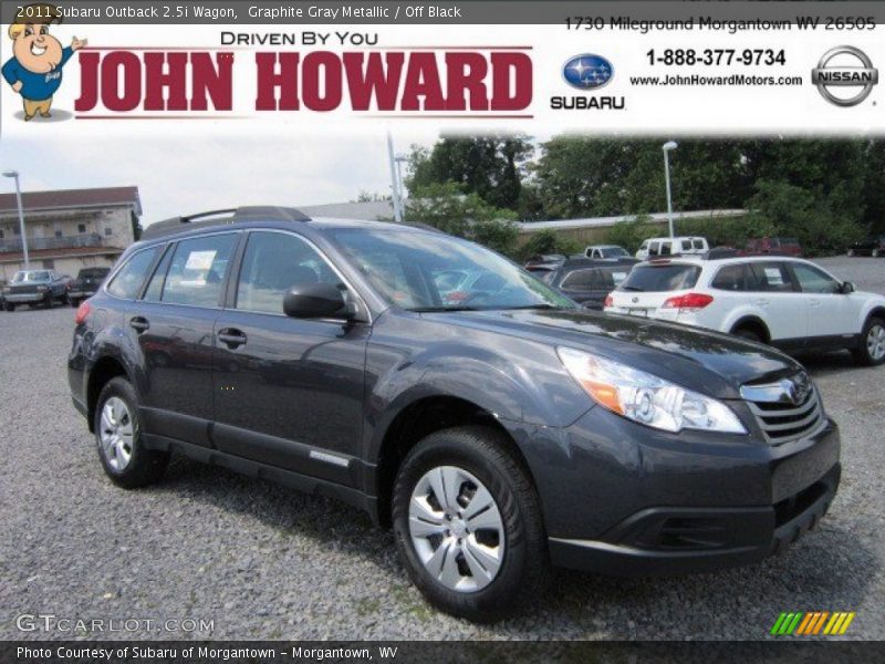 Graphite Gray Metallic / Off Black 2011 Subaru Outback 2.5i Wagon