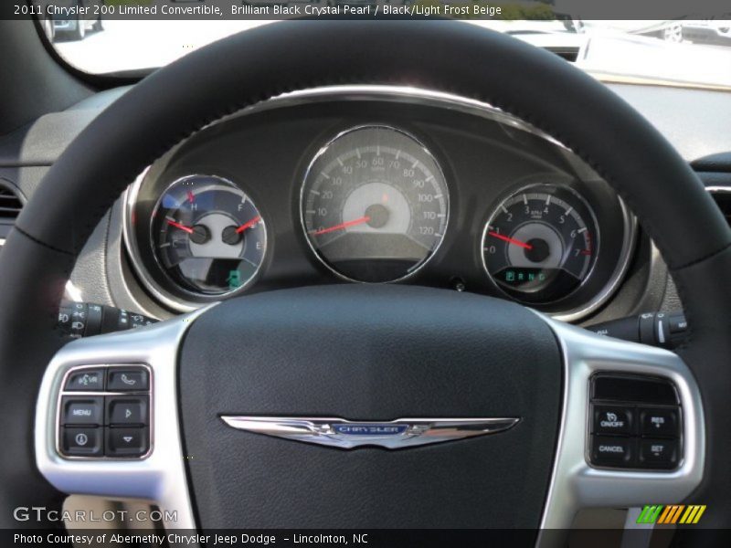 Brilliant Black Crystal Pearl / Black/Light Frost Beige 2011 Chrysler 200 Limited Convertible