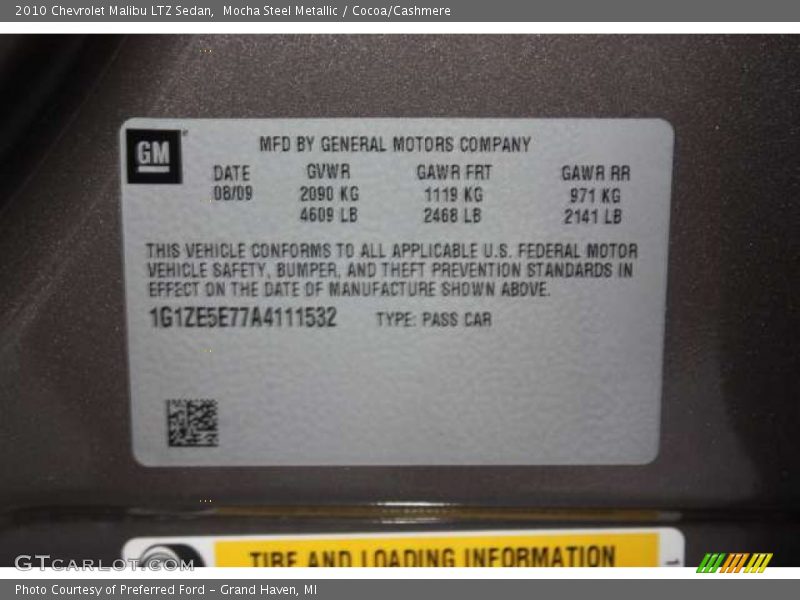 Mocha Steel Metallic / Cocoa/Cashmere 2010 Chevrolet Malibu LTZ Sedan