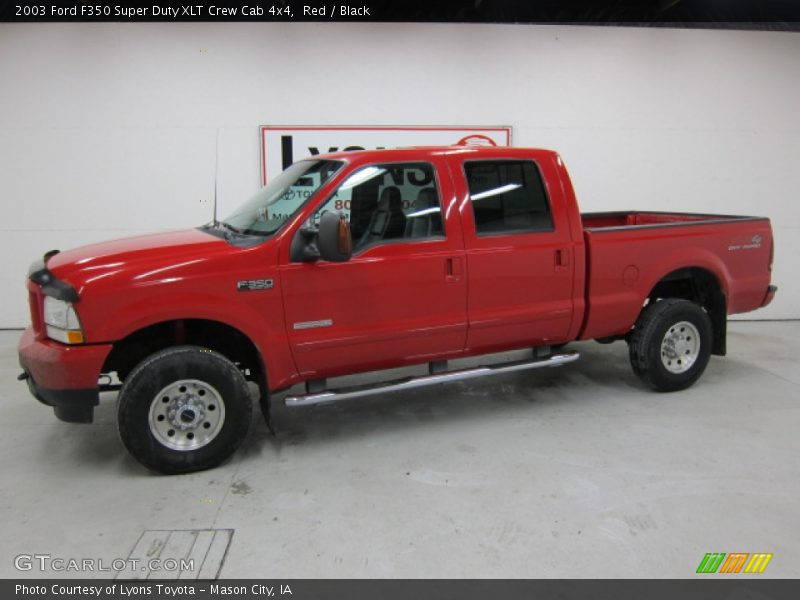 Red / Black 2003 Ford F350 Super Duty XLT Crew Cab 4x4
