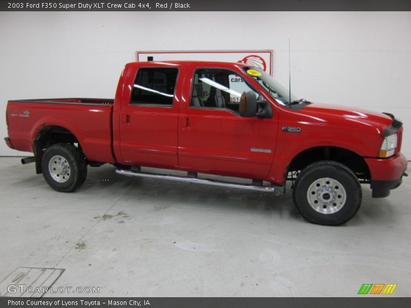 Red / Black 2003 Ford F350 Super Duty XLT Crew Cab 4x4
