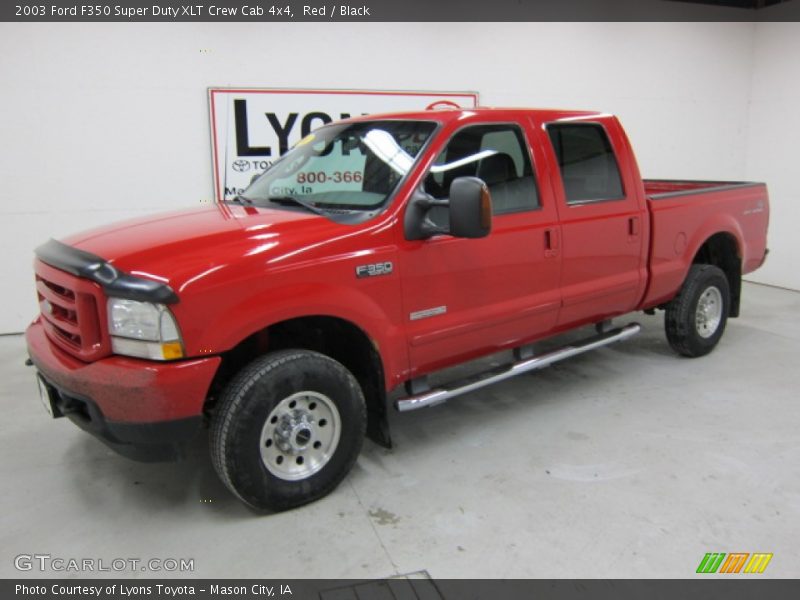 Red / Black 2003 Ford F350 Super Duty XLT Crew Cab 4x4