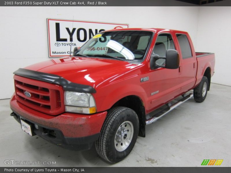 Red / Black 2003 Ford F350 Super Duty XLT Crew Cab 4x4