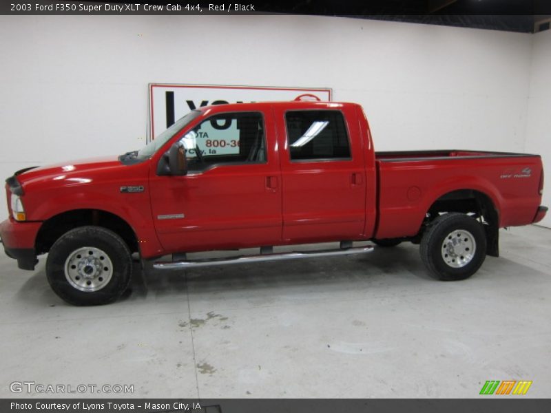 Red / Black 2003 Ford F350 Super Duty XLT Crew Cab 4x4