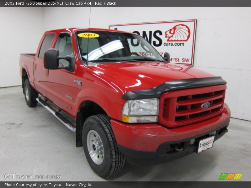 Red / Black 2003 Ford F350 Super Duty XLT Crew Cab 4x4