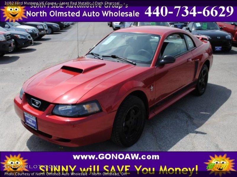Laser Red Metallic / Dark Charcoal 2002 Ford Mustang V6 Coupe