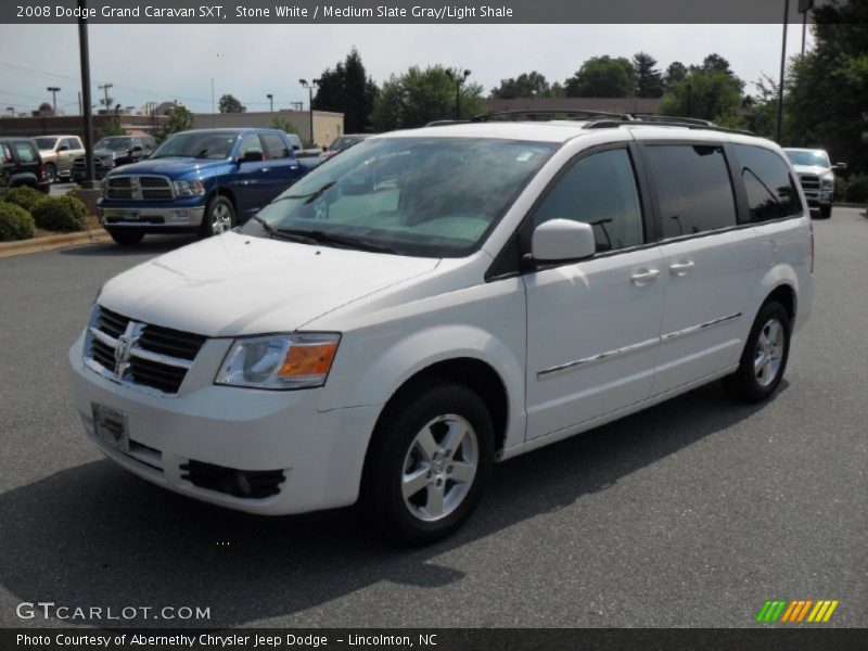 Stone White / Medium Slate Gray/Light Shale 2008 Dodge Grand Caravan SXT